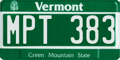 VT license plate MPT383