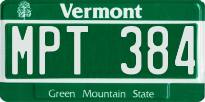 VT license plate MPT384