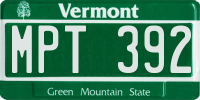 VT license plate MPT392