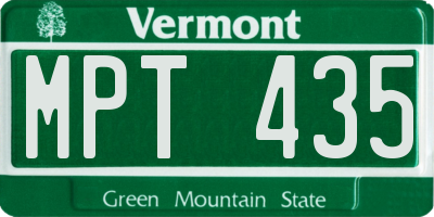 VT license plate MPT435