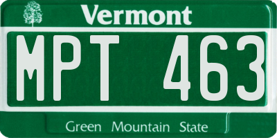 VT license plate MPT463