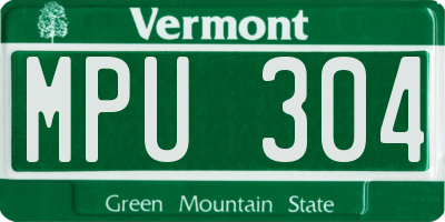 VT license plate MPU304
