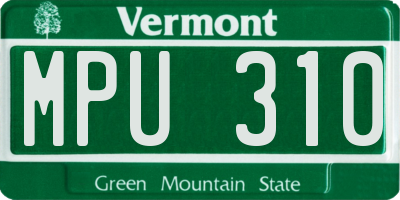 VT license plate MPU310