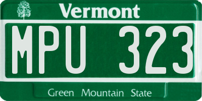 VT license plate MPU323