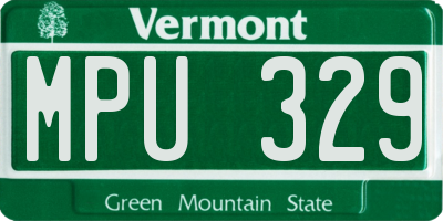 VT license plate MPU329