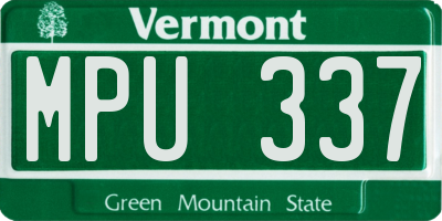 VT license plate MPU337