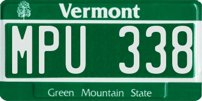 VT license plate MPU338