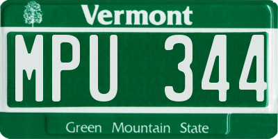 VT license plate MPU344