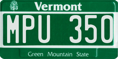 VT license plate MPU350