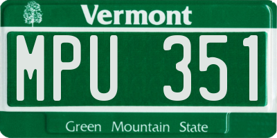 VT license plate MPU351