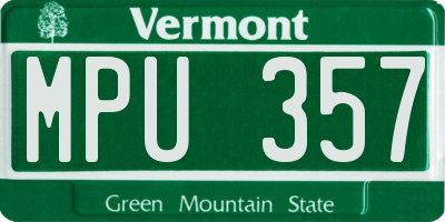 VT license plate MPU357