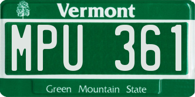 VT license plate MPU361