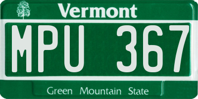 VT license plate MPU367