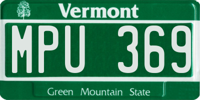 VT license plate MPU369