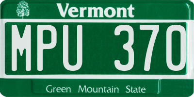 VT license plate MPU370