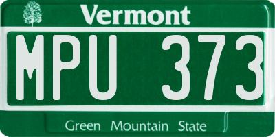VT license plate MPU373