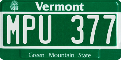 VT license plate MPU377