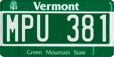 VT license plate MPU381