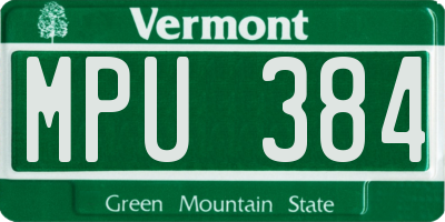 VT license plate MPU384
