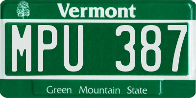 VT license plate MPU387