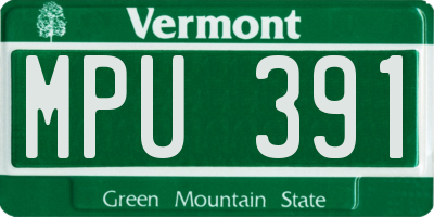 VT license plate MPU391