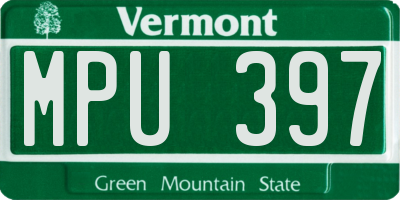 VT license plate MPU397