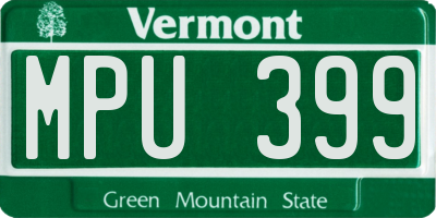 VT license plate MPU399