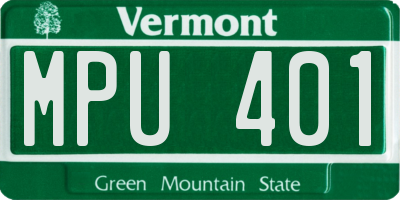 VT license plate MPU401