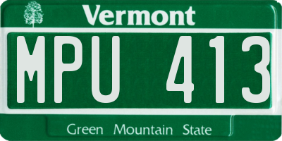 VT license plate MPU413