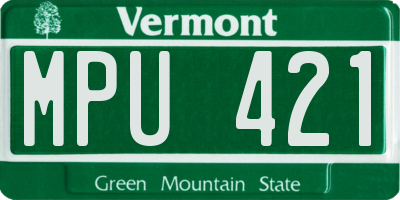 VT license plate MPU421