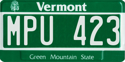 VT license plate MPU423