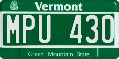 VT license plate MPU430