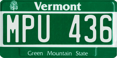 VT license plate MPU436