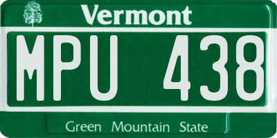 VT license plate MPU438
