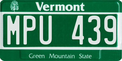 VT license plate MPU439