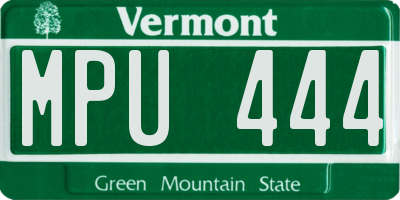 VT license plate MPU444