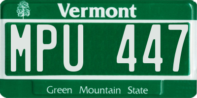 VT license plate MPU447