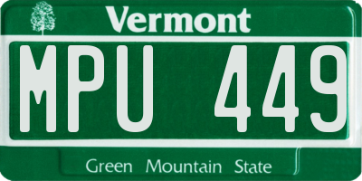 VT license plate MPU449