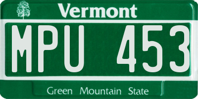 VT license plate MPU453