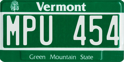 VT license plate MPU454