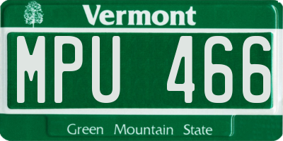 VT license plate MPU466
