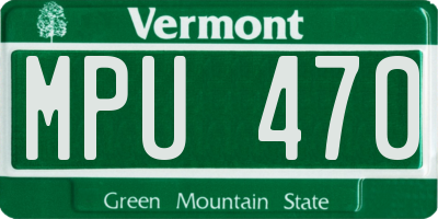 VT license plate MPU470