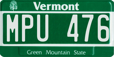 VT license plate MPU476