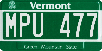 VT license plate MPU477