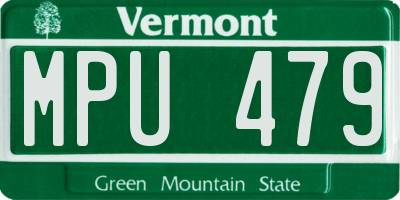 VT license plate MPU479