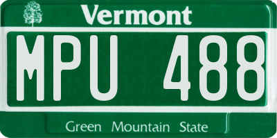 VT license plate MPU488