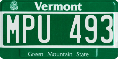 VT license plate MPU493