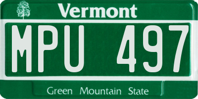 VT license plate MPU497