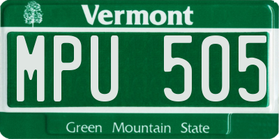 VT license plate MPU505