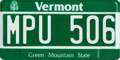 VT license plate MPU506
